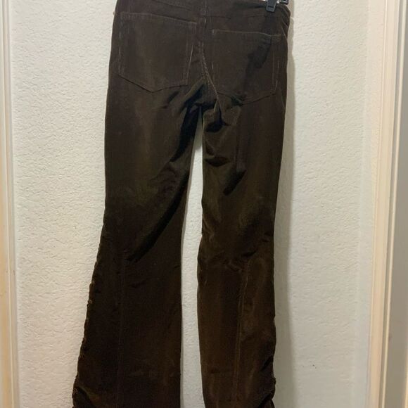 Dana Foley NYC corduroy brown pants lace Low Rise Wide Leg - Picture 7 of 9